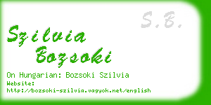 szilvia bozsoki business card